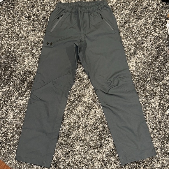 New Under Armour UA StormProof Lined Rain Pants in CastleRock / Black - Picture 2 of 15